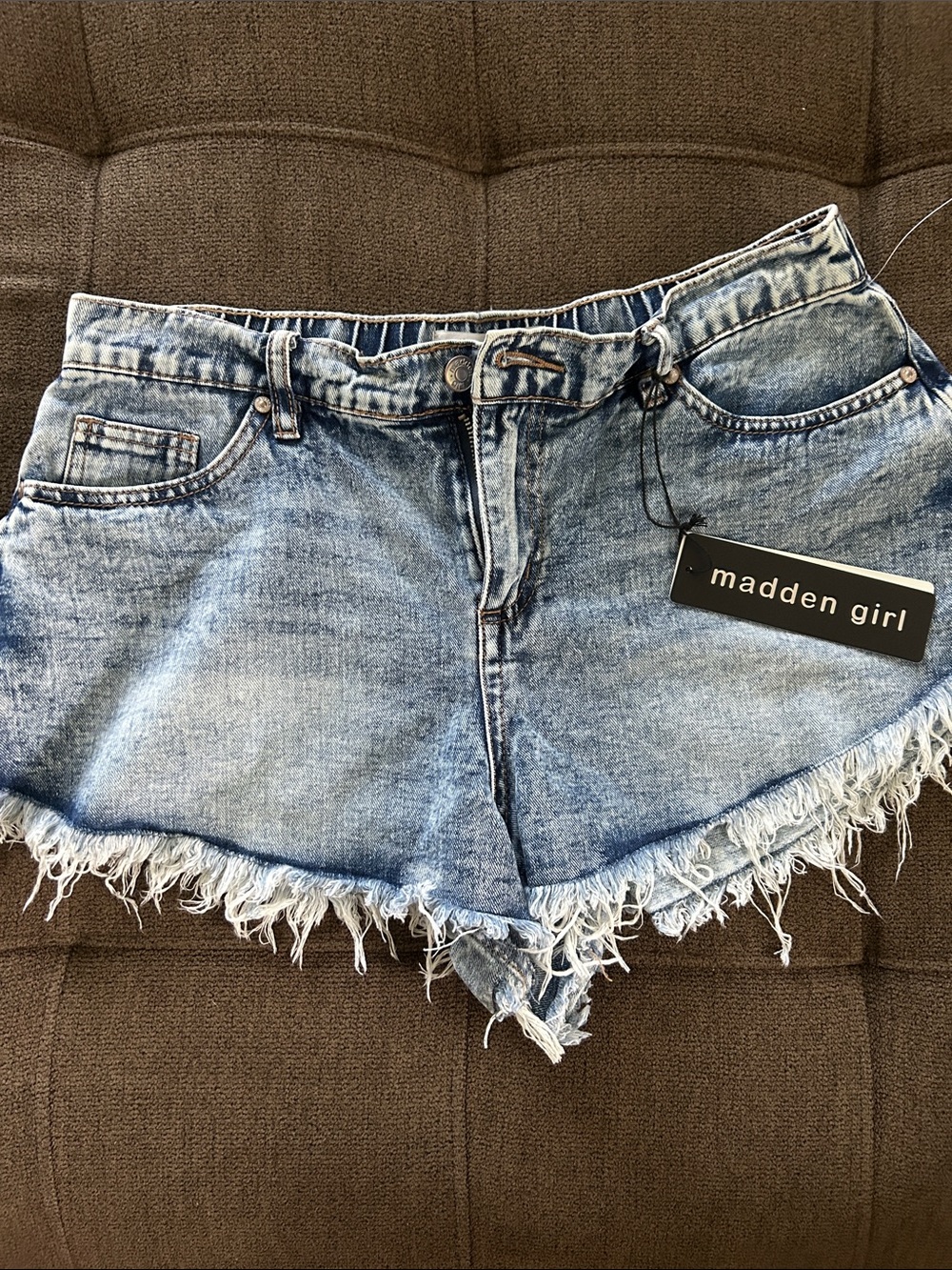 Madden Girl Light Blue Distressed Denim Shorts